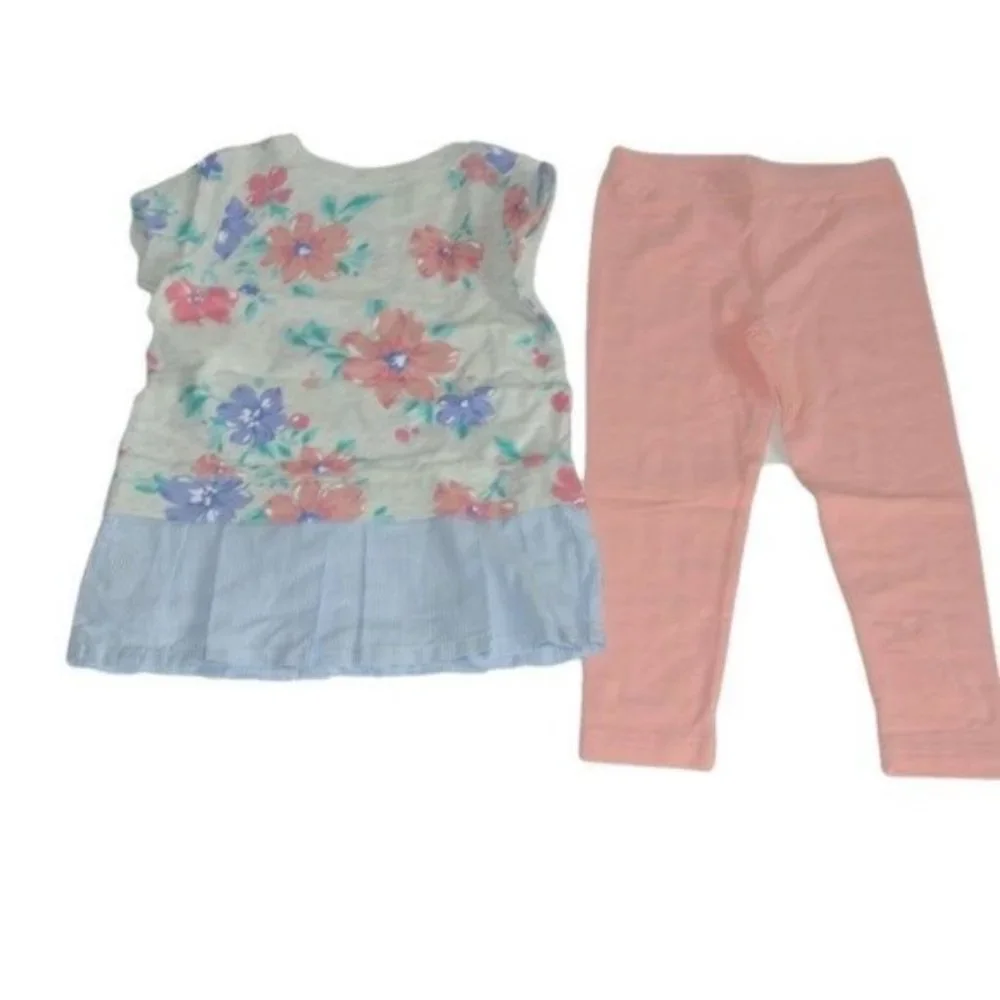 Carter's Oatmeal Floral Top & Legging Set 24 month‎